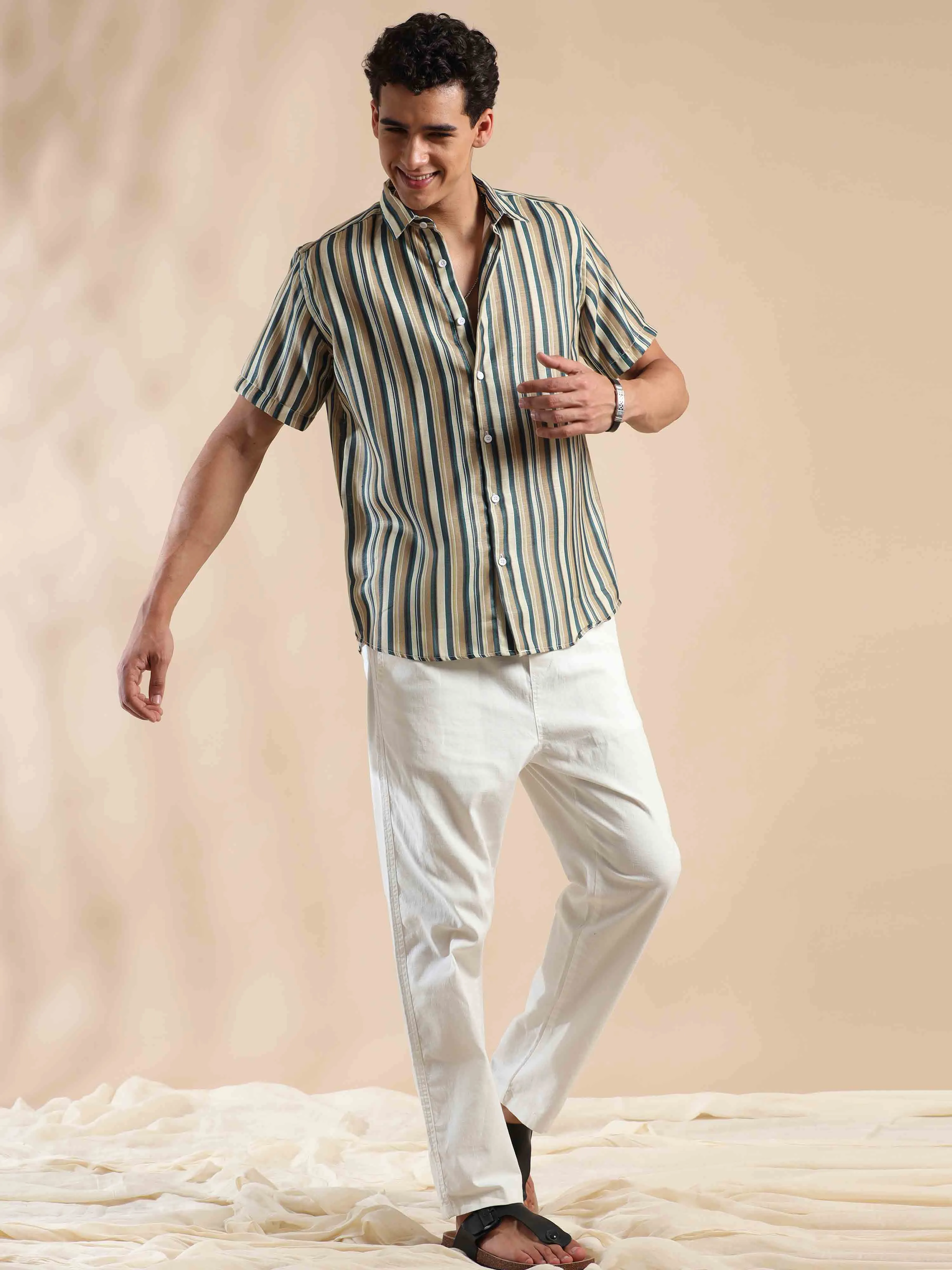 Summer Harmony Stripes Cotton Shirt