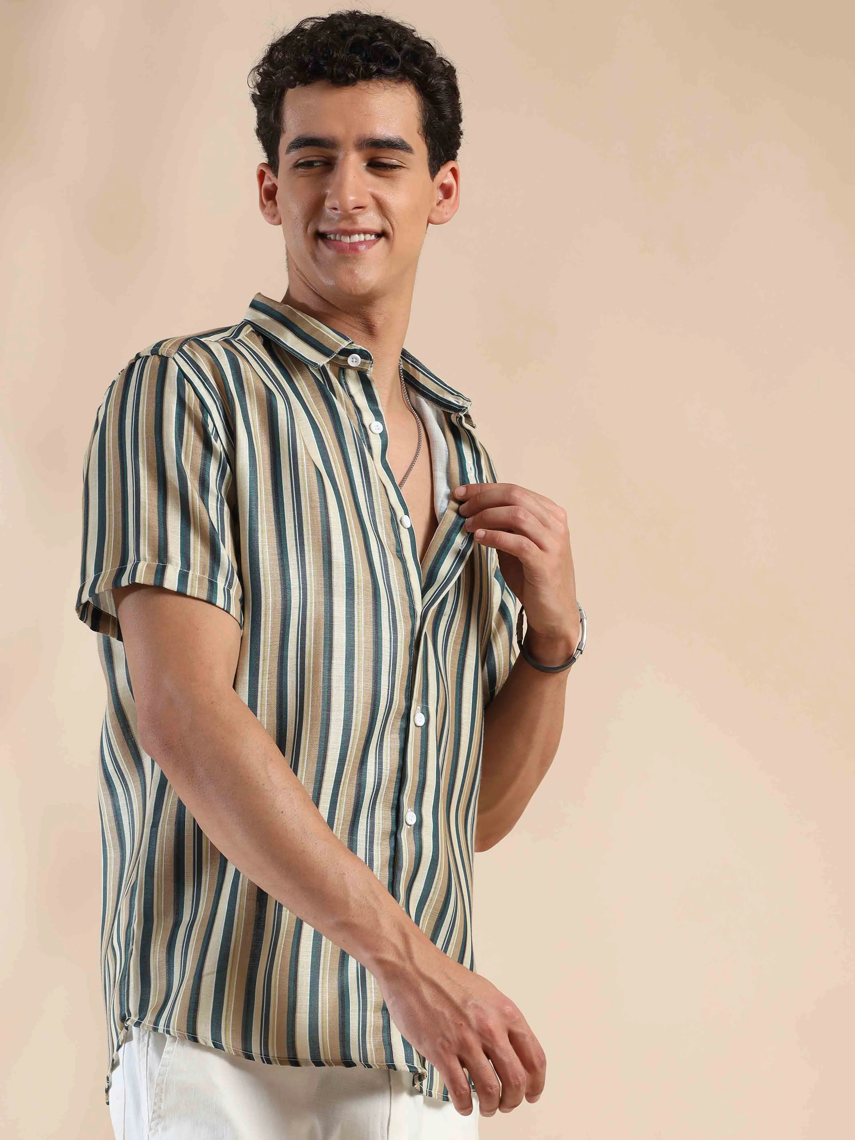 Summer Harmony Stripes Cotton Shirt