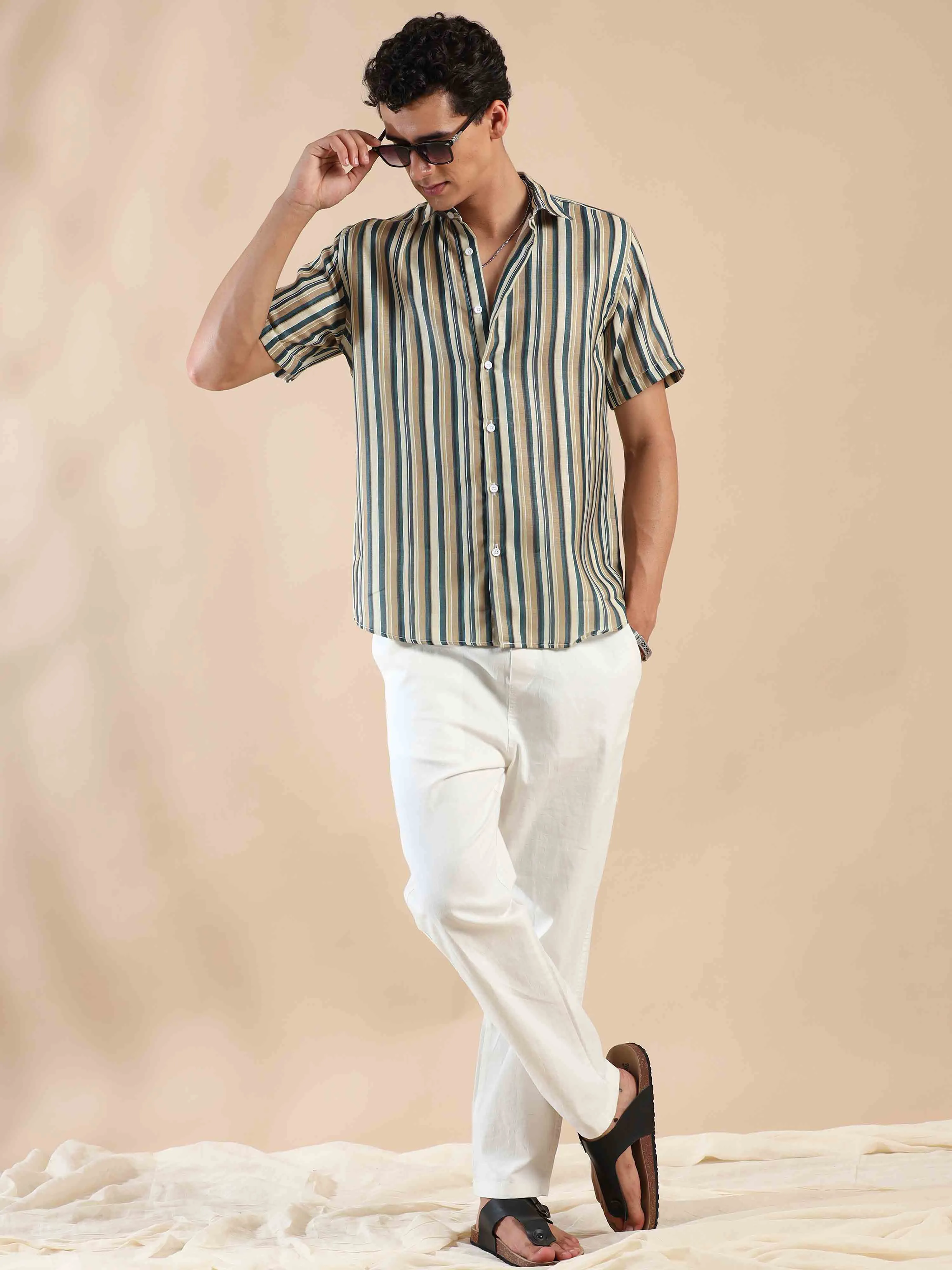 Summer Harmony Stripes Cotton Shirt