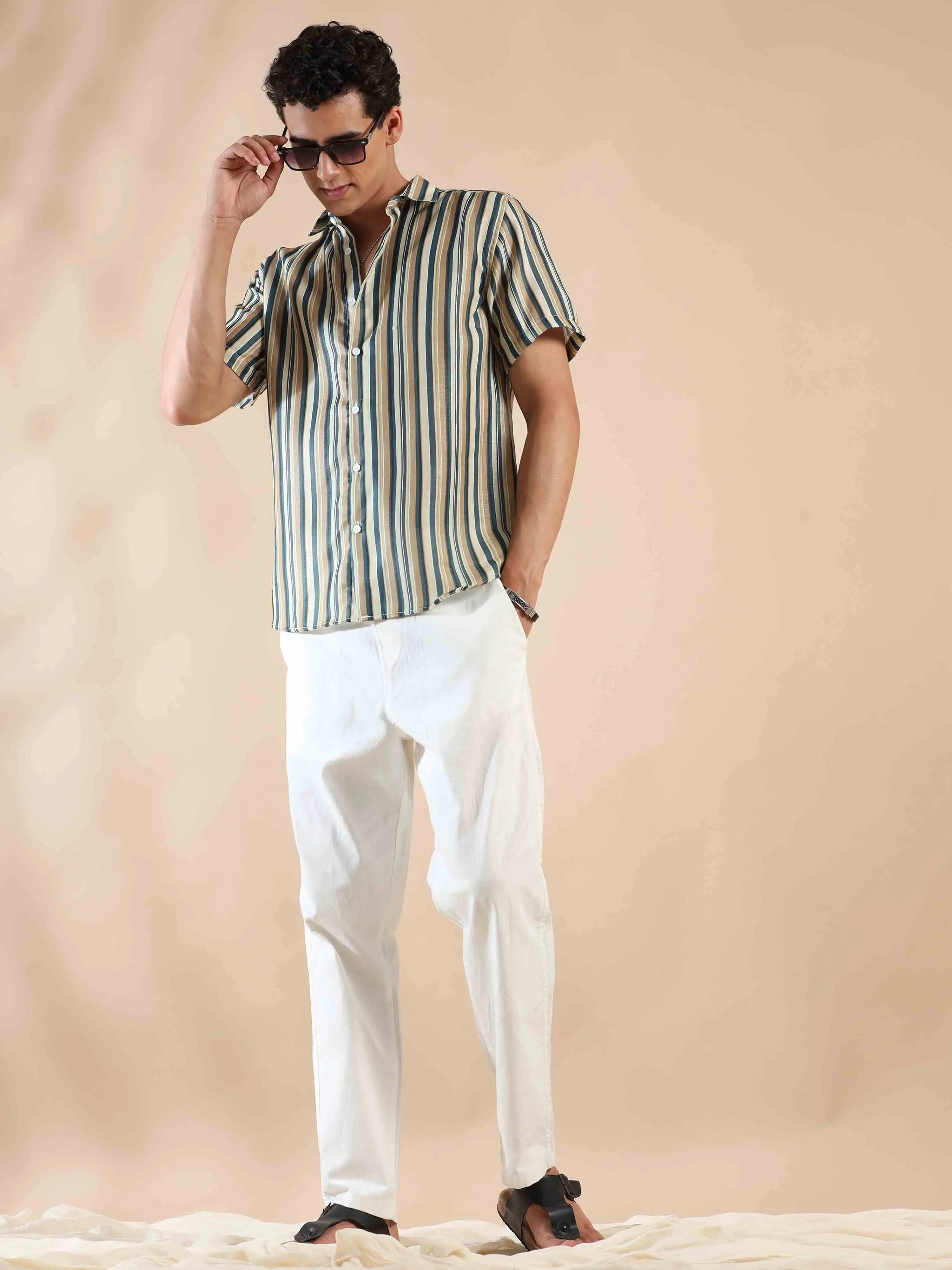 Summer Harmony Stripes Cotton Shirt