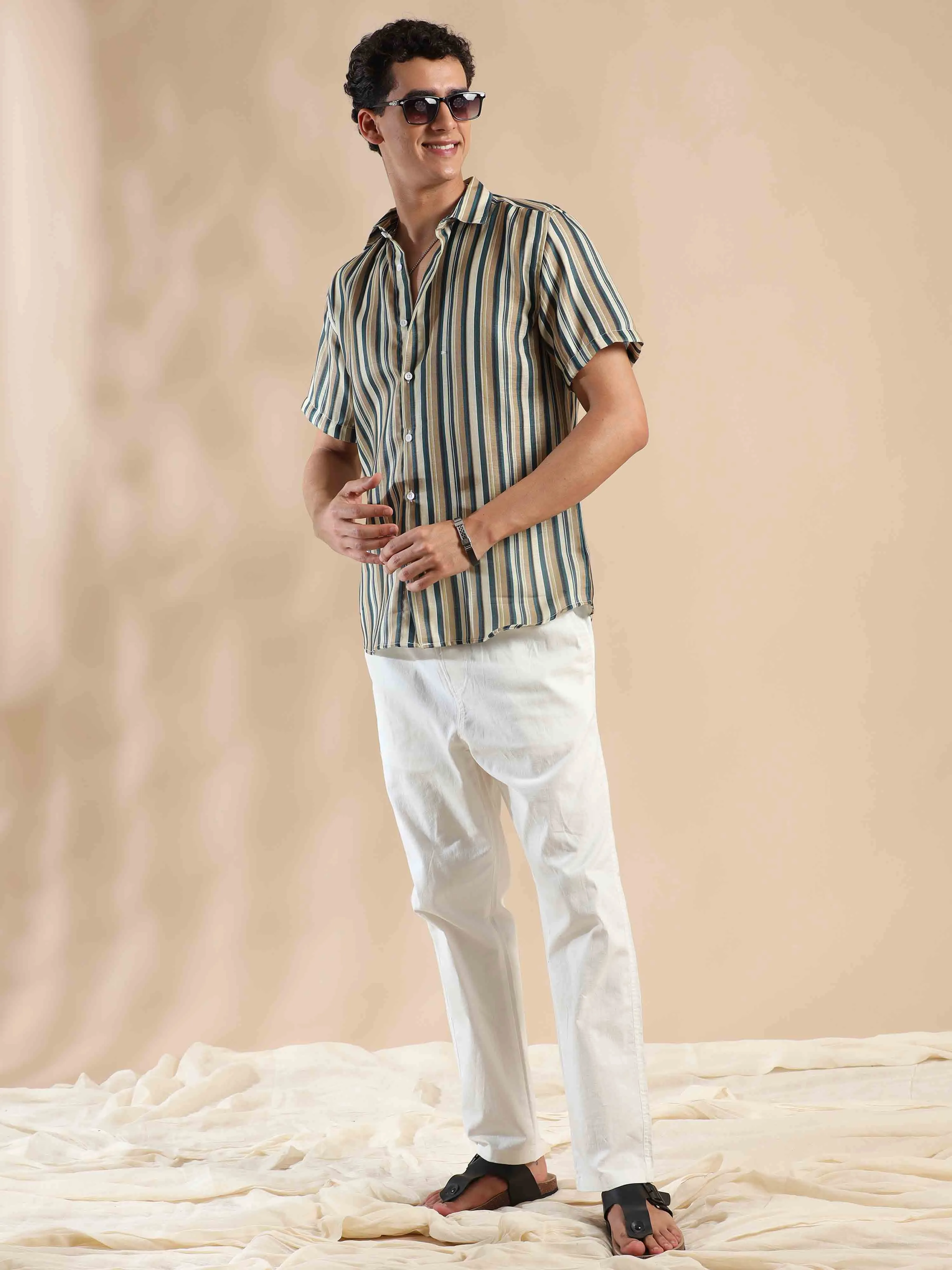 Summer Harmony Stripes Cotton Shirt