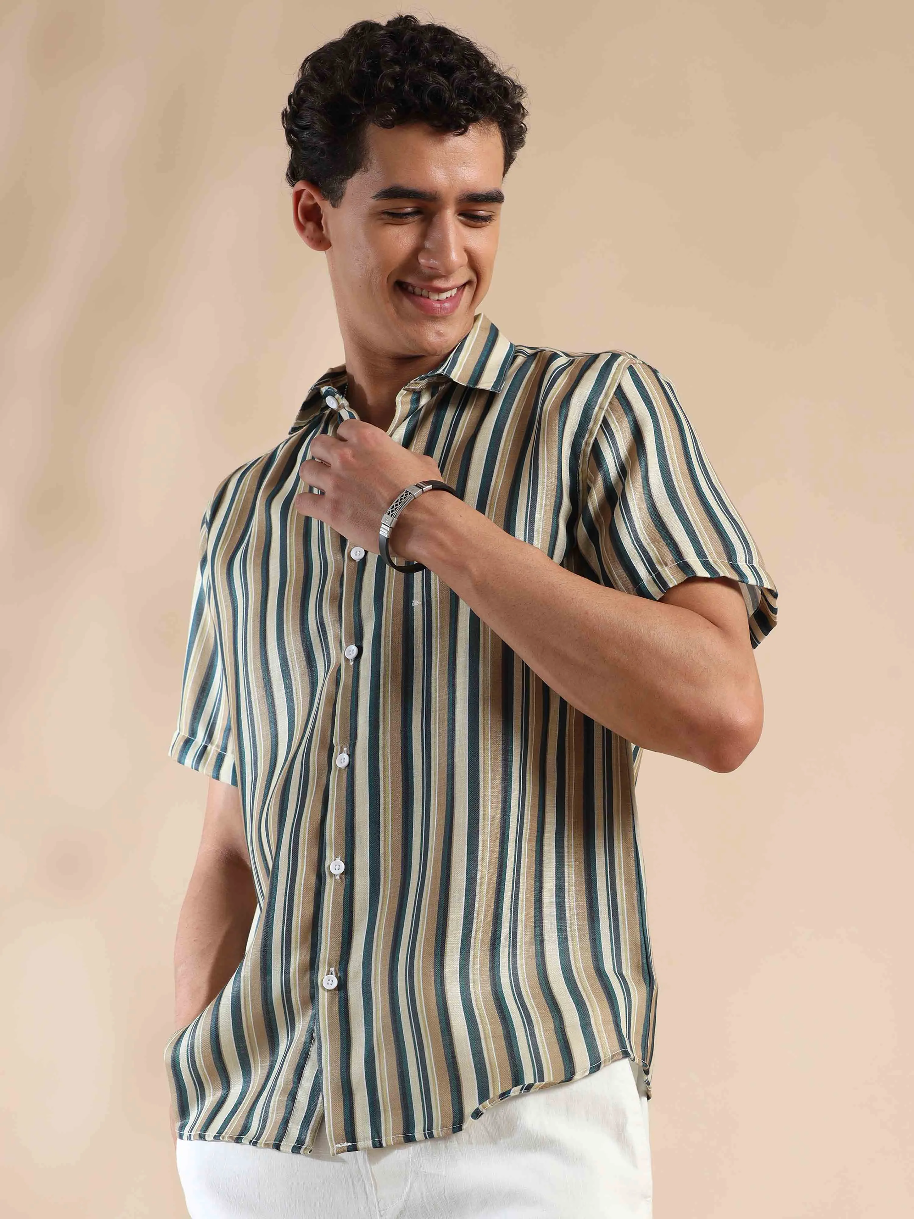 Summer Harmony Stripes Cotton Shirt