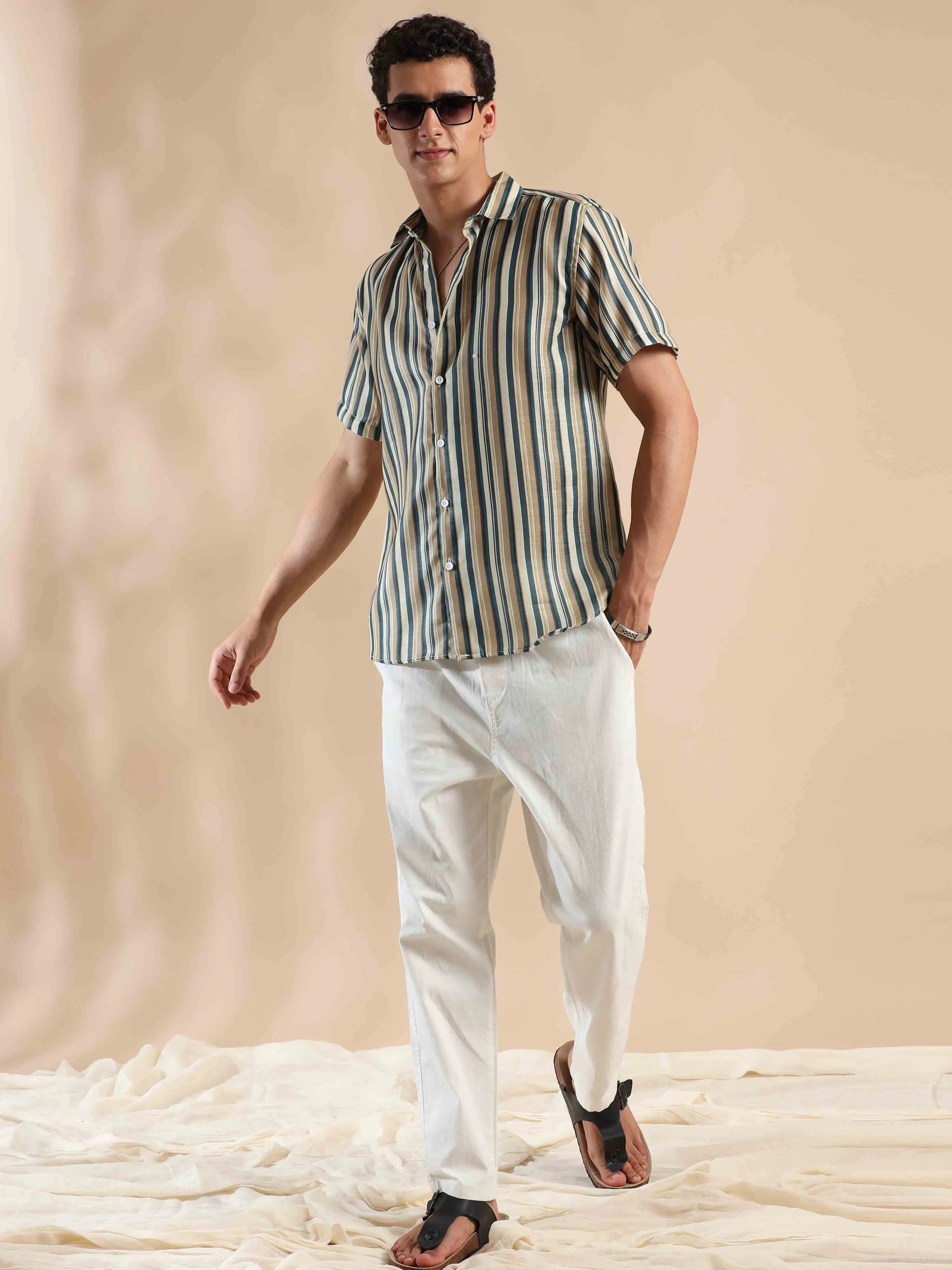 Summer Harmony Stripes Cotton Shirt