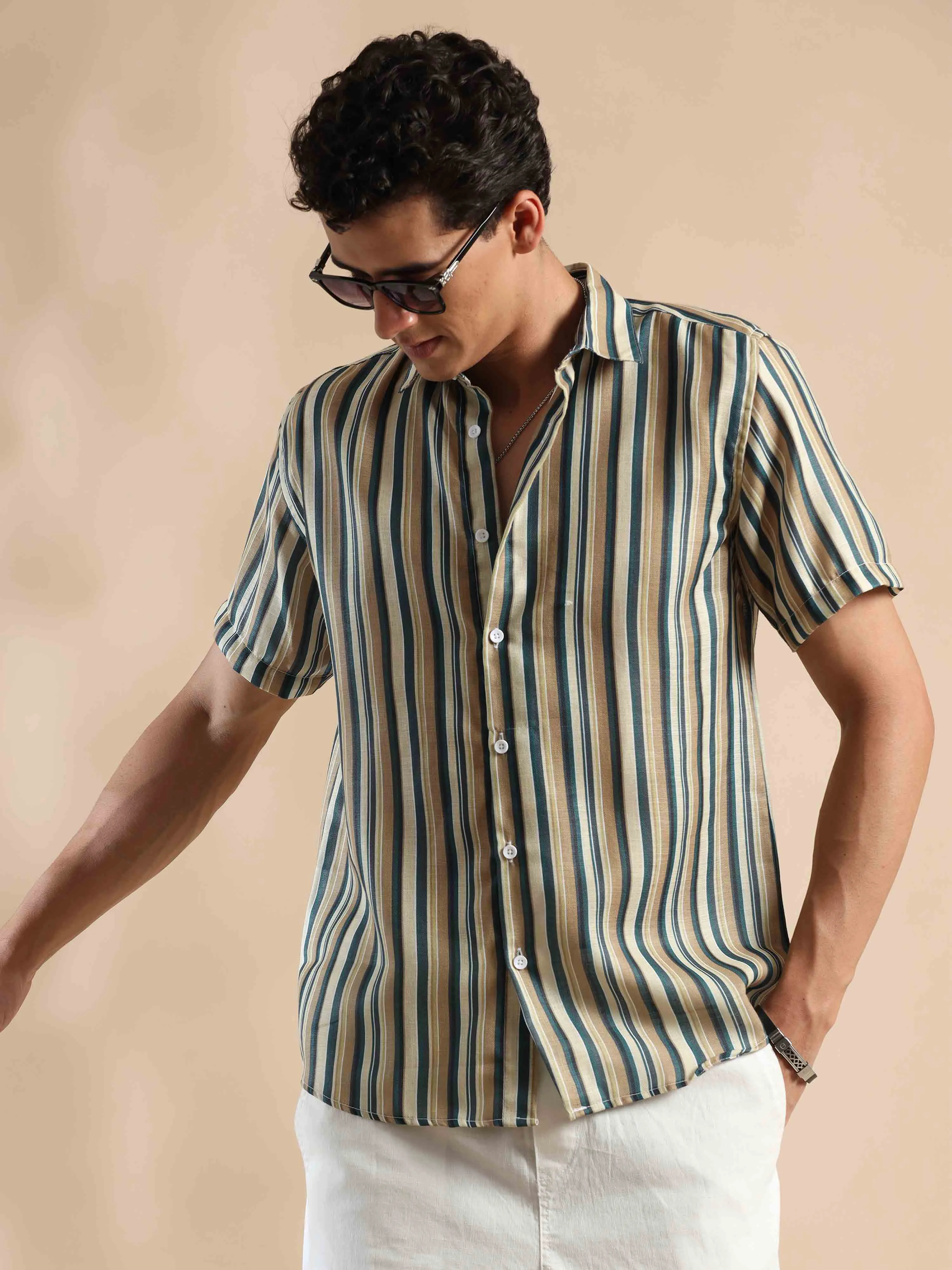 Summer Harmony Stripes Cotton Shirt