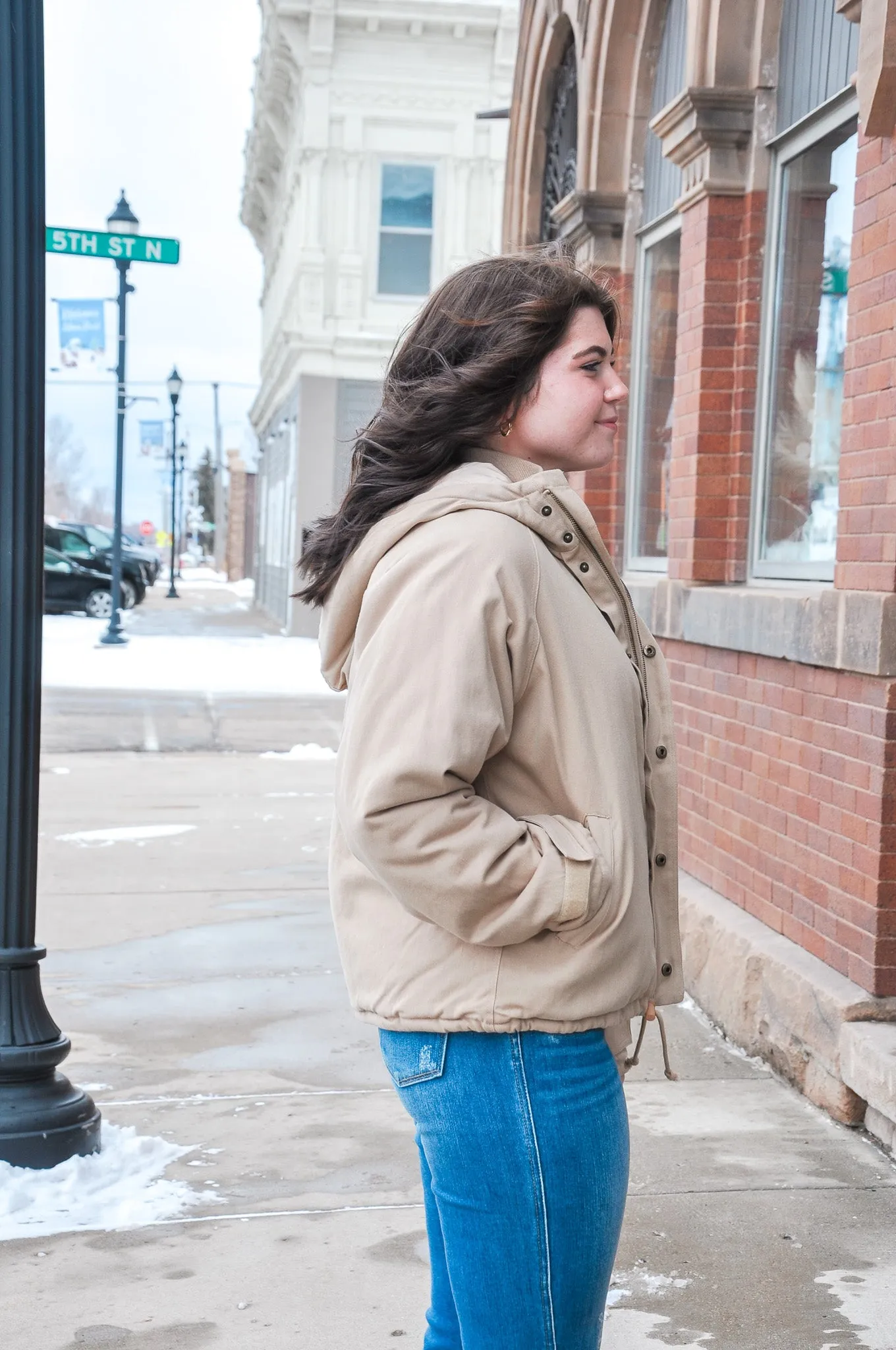The Taupe Hooded Jumper Jacket