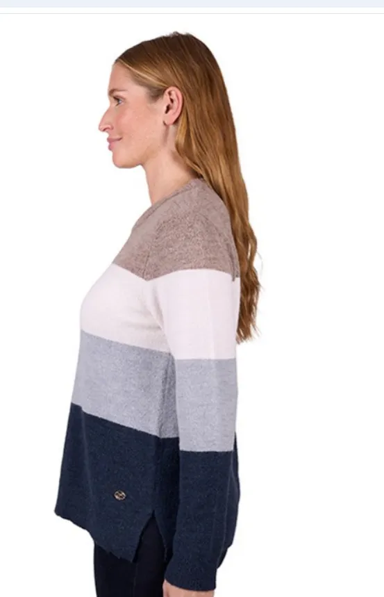 Thomas Cook Ladies Maya Jumper - Taupe/Navy/Grey
