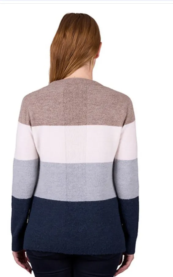 Thomas Cook Ladies Maya Jumper - Taupe/Navy/Grey