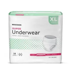 Underwear McKesson Super Cloth Back XLG 58-68" (14/Bag)