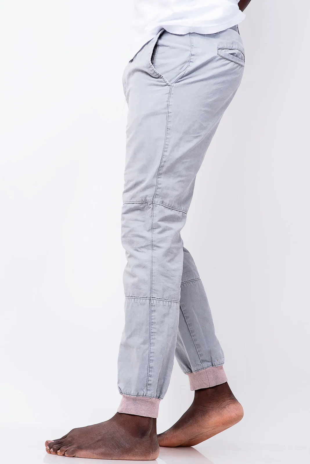 unique cuffed chinos in gray