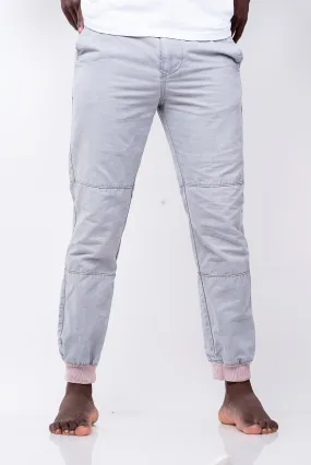 unique cuffed chinos in gray