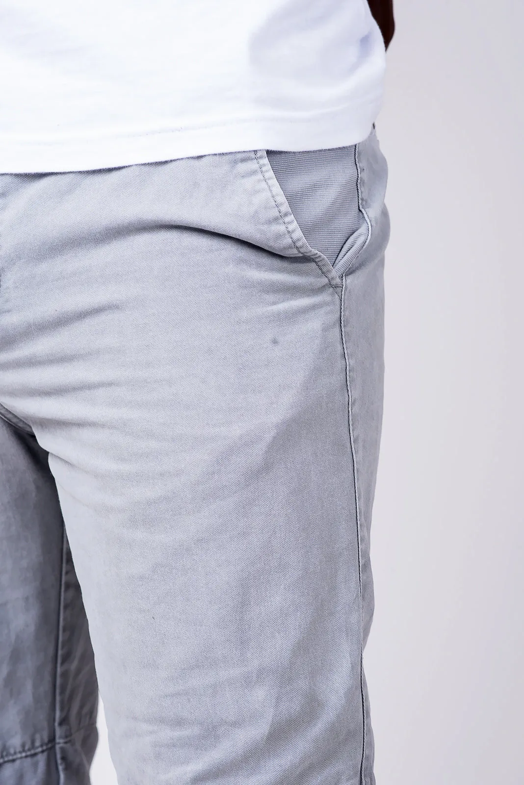 unique cuffed chinos in gray