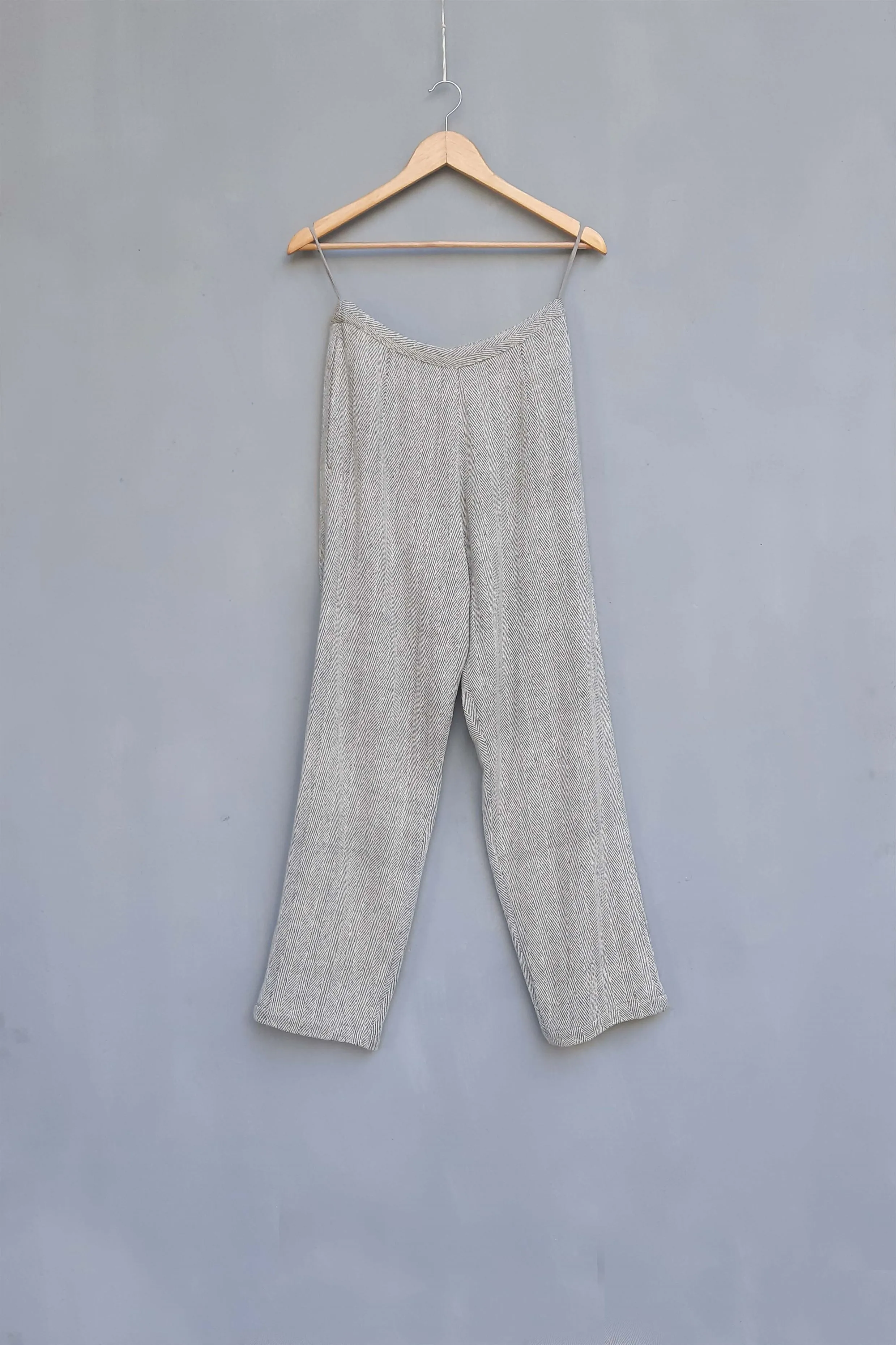 Urvashi Kaur   I   Pudong PANT CROME PANTS handloom Organic cotton  Shell TESSELLATE- 60