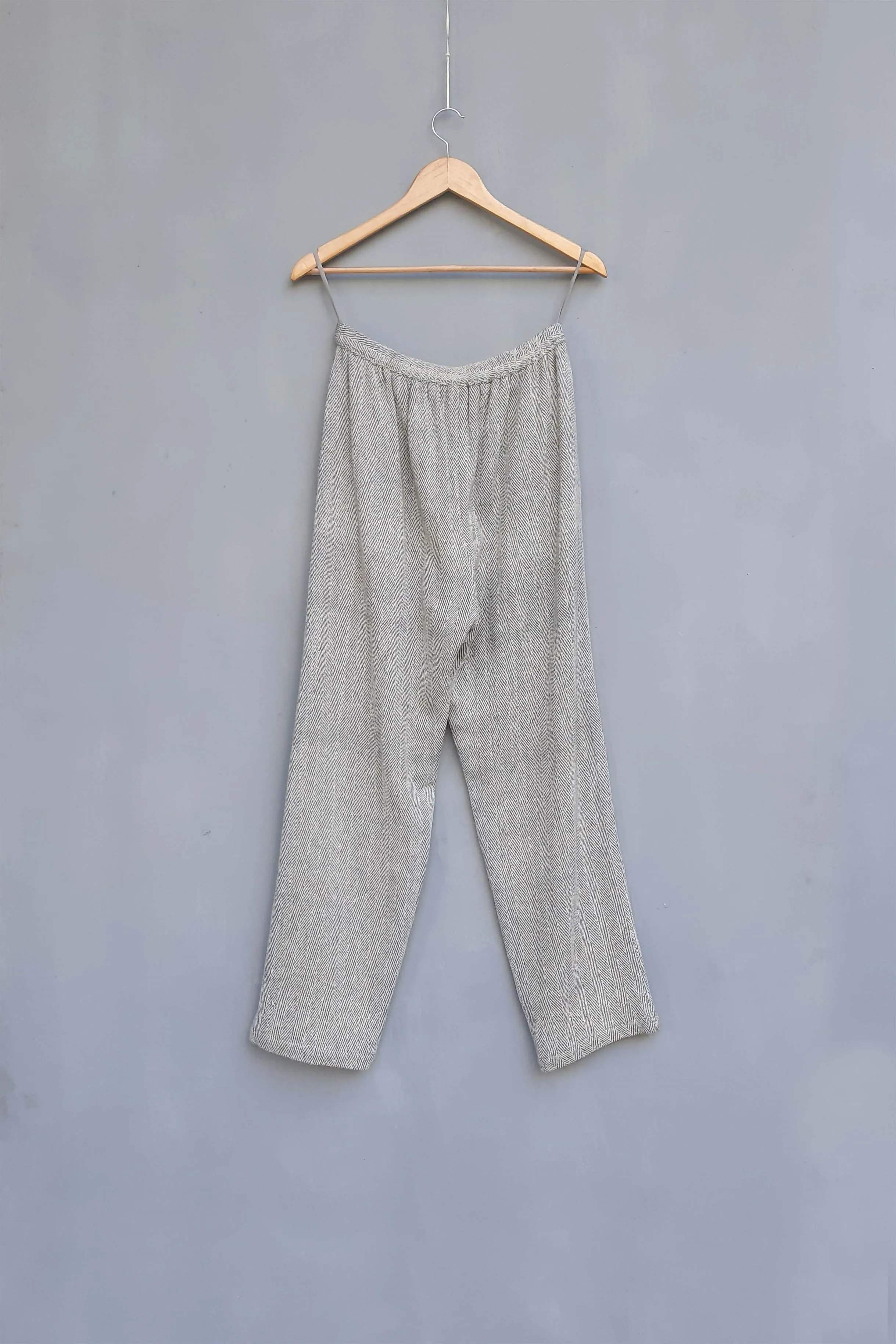 Urvashi Kaur   I   Pudong PANT CROME PANTS handloom Organic cotton  Shell TESSELLATE- 60