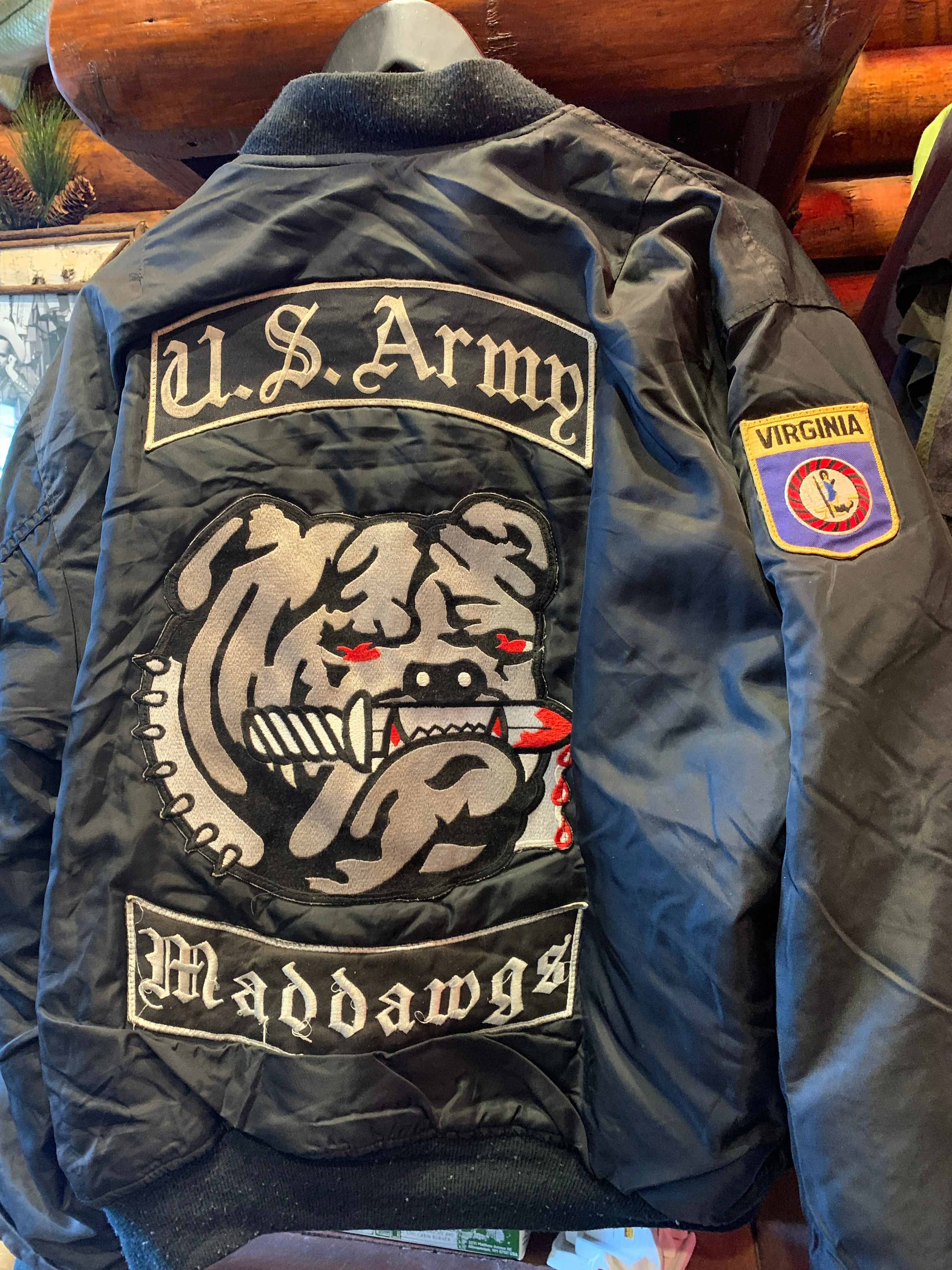 Vintage US Army Bull Dog Bomber, Large. FREE POSTAGE