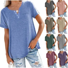 Women's Casual Henley T-Shirt | Soft & Breathable