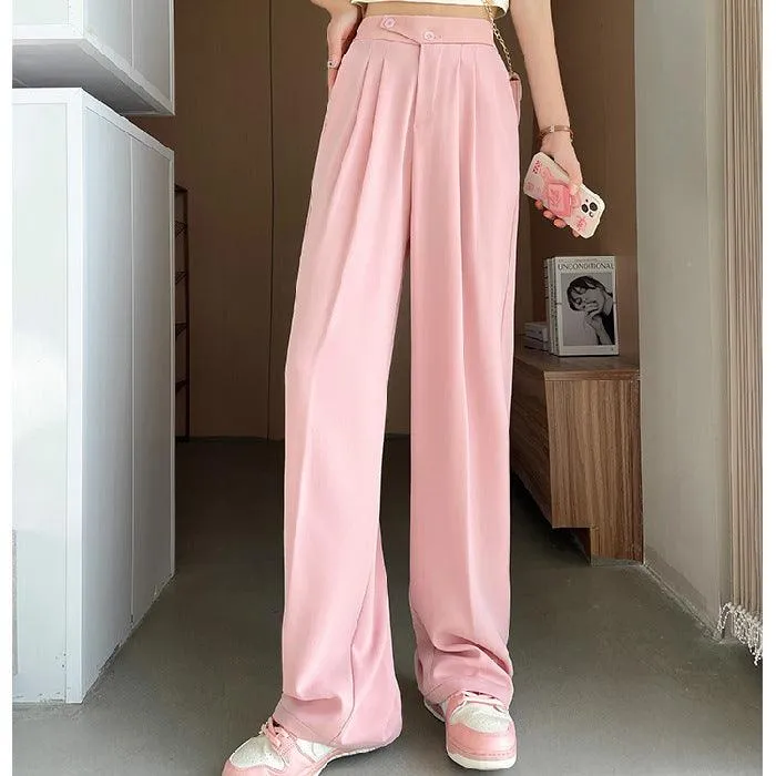 Women's New High Waist Loose Drape Suit Wide Leg Pants