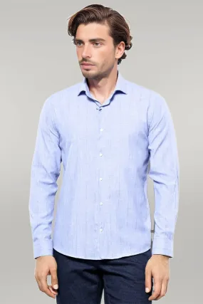 WSS Checked Long Sleeve Blue Shirt  - Singen