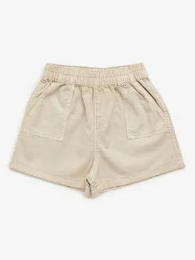 Y&F Kids Beige Mid Rise Shorts